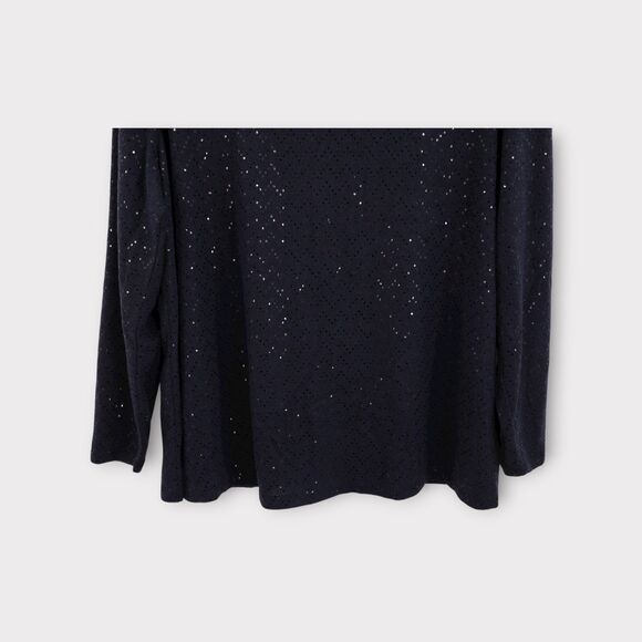 NWT Lane Bryant Sweater Plus Size 14/16 Cowl Neck Blue Sequins Stretch Pullover - Picture 3 of 16